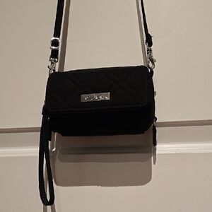 VERA BRADLEY Black Quilted Crossbody/Wristlet/wallet Mini Bag